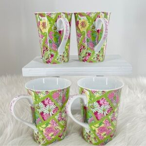 Lilly Pulitzer Latte Da Porcelain Mugs, Set of 4